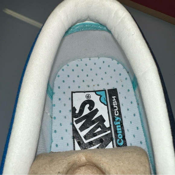 Vans ComfyCush Slip-On Tri-Tone Black Dress Blues Men’s 5.5 / Women’s 7 Shoes - Picture 4 of 5